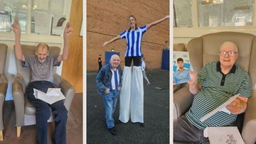 Rosebridge Court care home resident sports fans delighted with trip to football match and memorabili